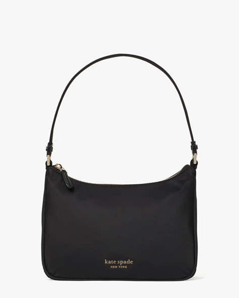 The Little Better Sam Nylon Small Shoulder Bag, Black, ProductTile