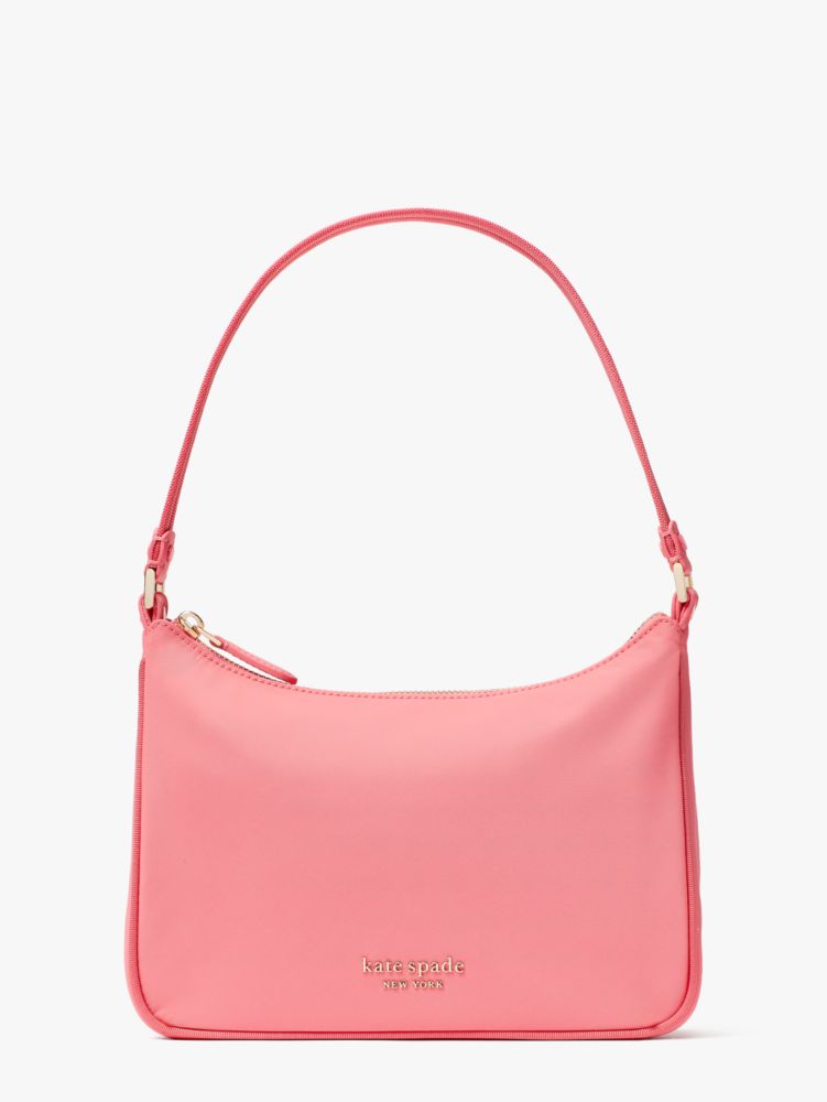 The Little Better Sam Nylon Small Shoulder Bag, Carolina Coral, ProductTile