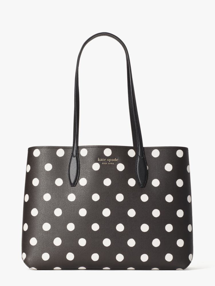 Arriba 35+ imagen kate spade black purse with polka dots