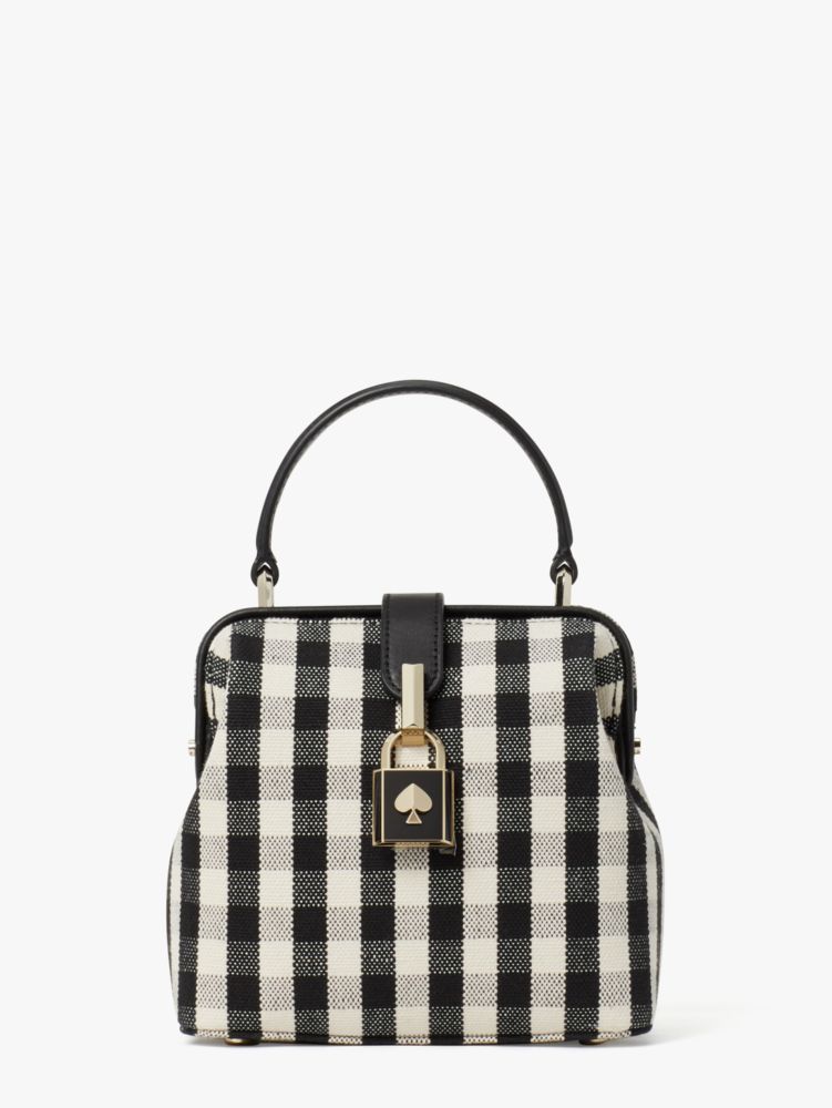 Remedy Gingham Small Top-handle Bag, Black Multi, ProductTile