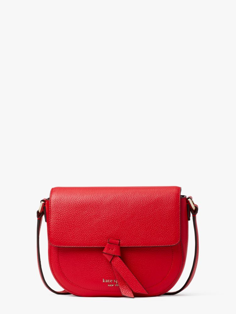 Women's lingonberry knott medium saddle bag | Kate Spade New York UK