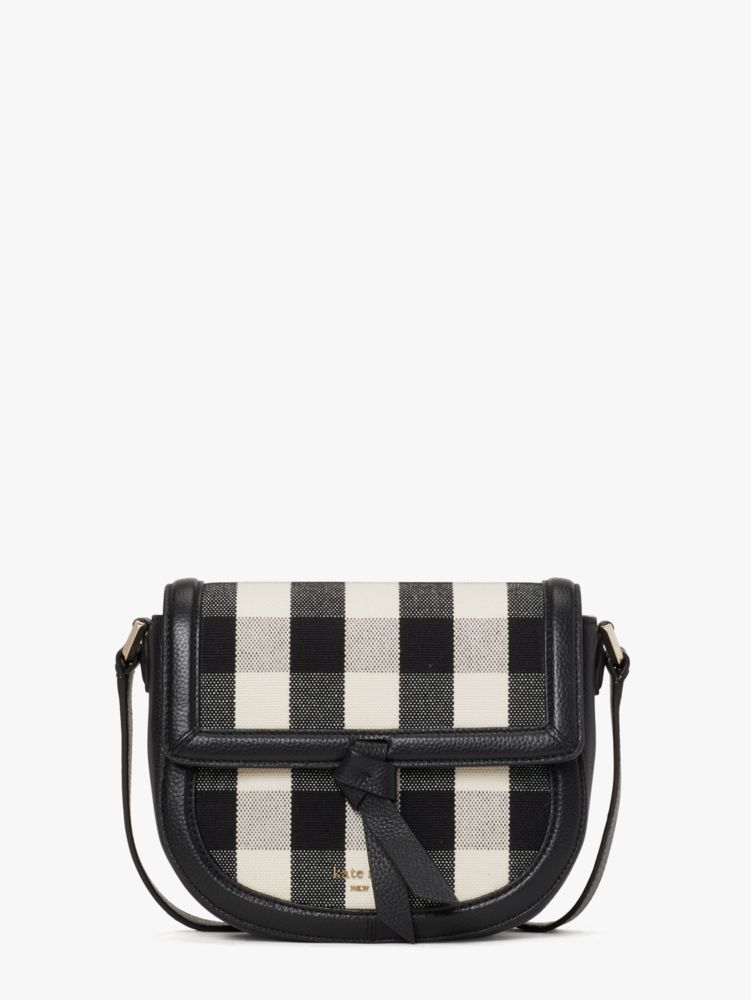 Knott Gingham Medium Saddle Bag Kate Spade New York