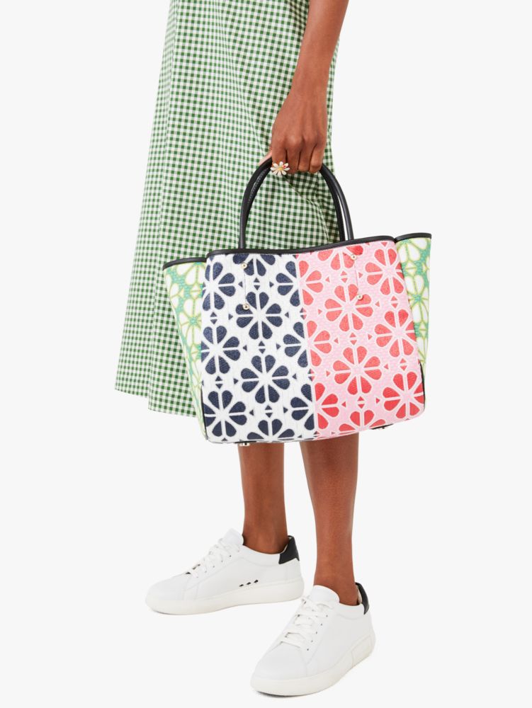 Spade Flower Everything Tote Bag aus Raffiabast, mittelgro&szlig;, , rr_productgrid