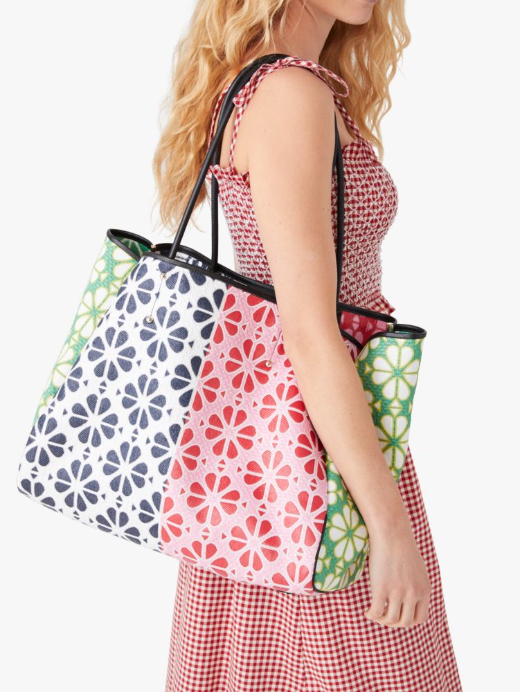 Spade Flower Everything Tote Bag aus Raffiabast, extragro&szlig;, , rr_productgrid