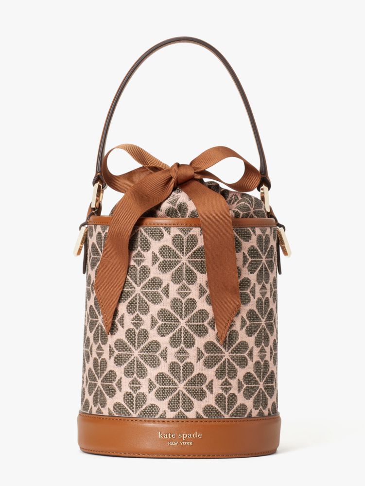 Spade Flower Jacquard Picnic Small Bucket Bag