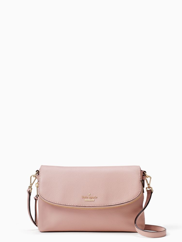 Kate Spade Jackson Top Zip Leather Crossbody Bag in Brown