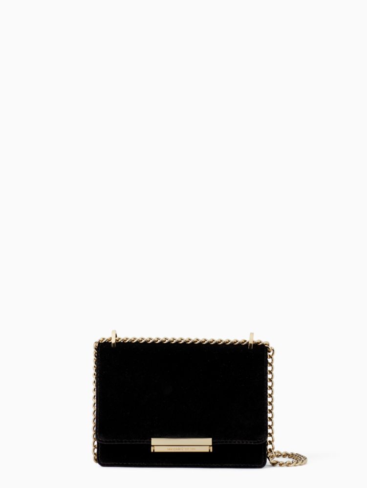 kate spade black velvet purse