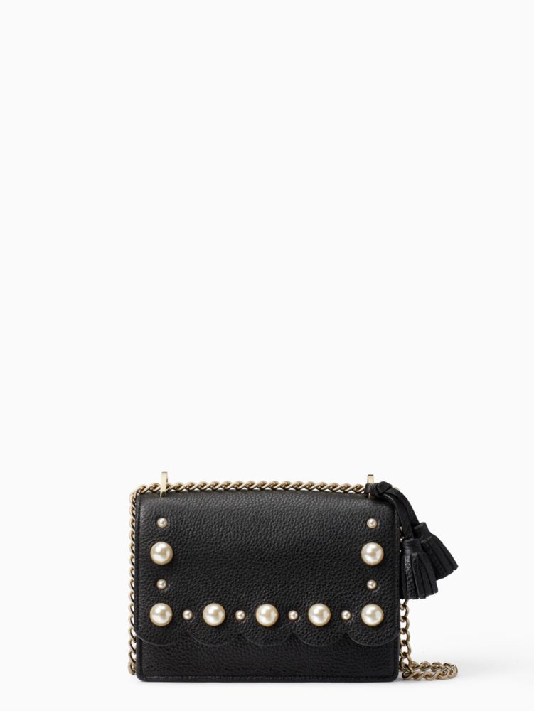 black purse with pearls