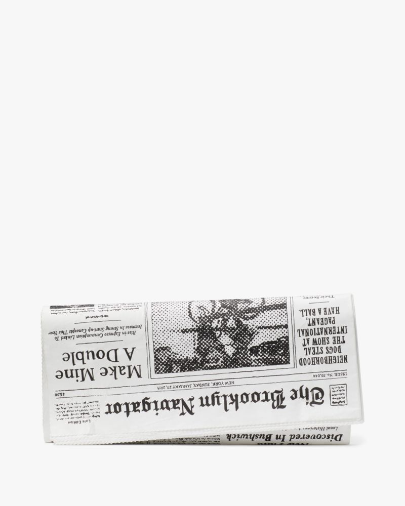 newspaper clutch kate spade