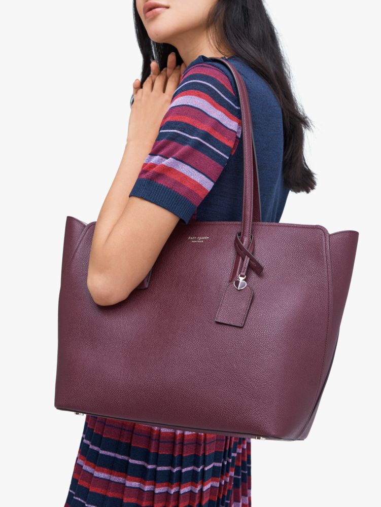 Arriba 43+ imagen kate spade large margaux leather tote