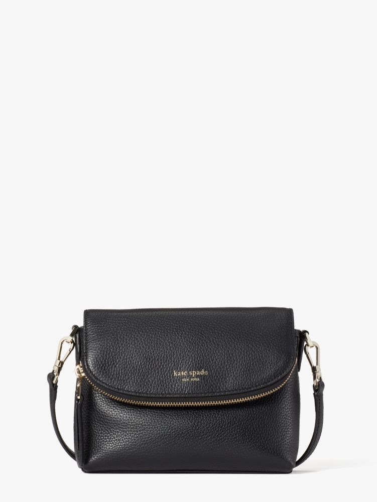 Polly Small Flap Crossbody, Black / Glitter, Product