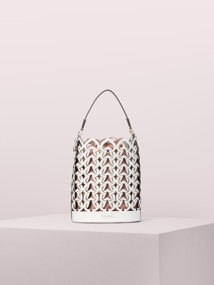 small white bucket bag