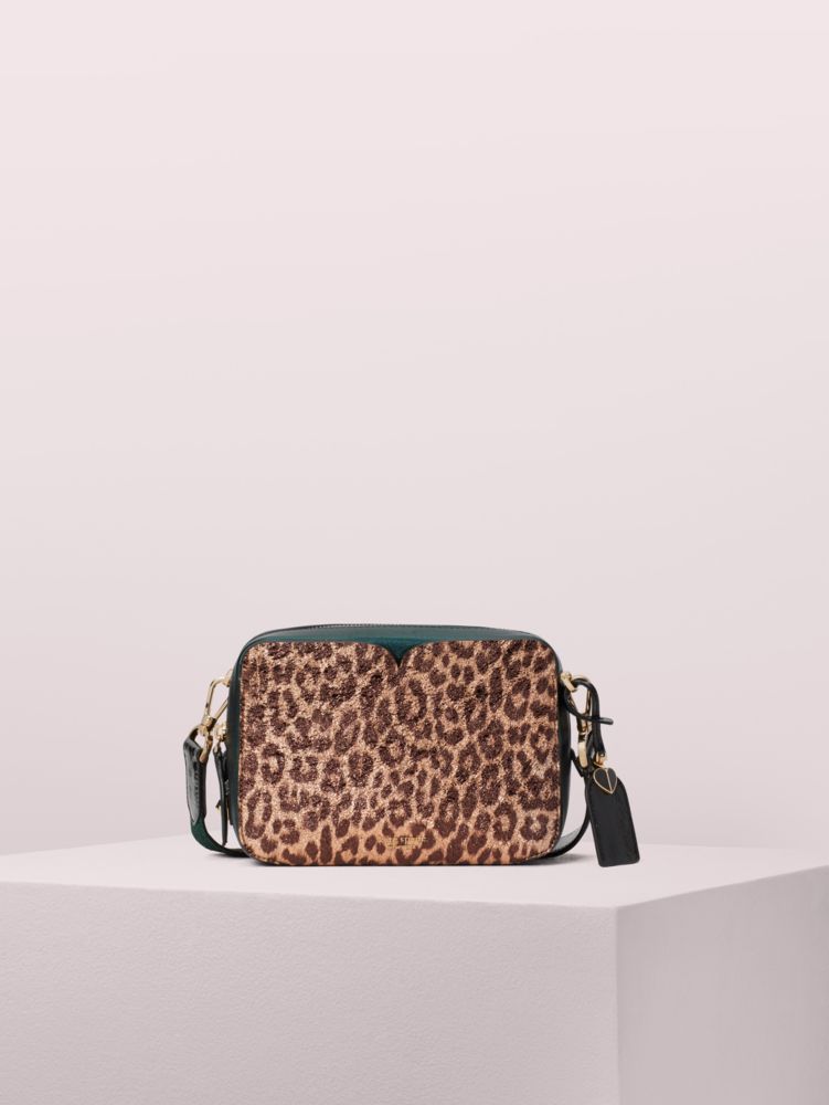 Women's rose gold multi candid metallic leopard medium camera bag | Kate  Spade New York Belgium