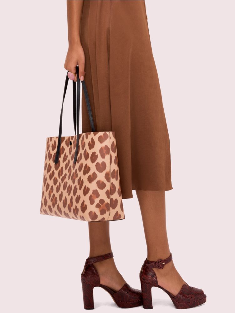 Molly Leopard Large Tote, Natural Multi, Product