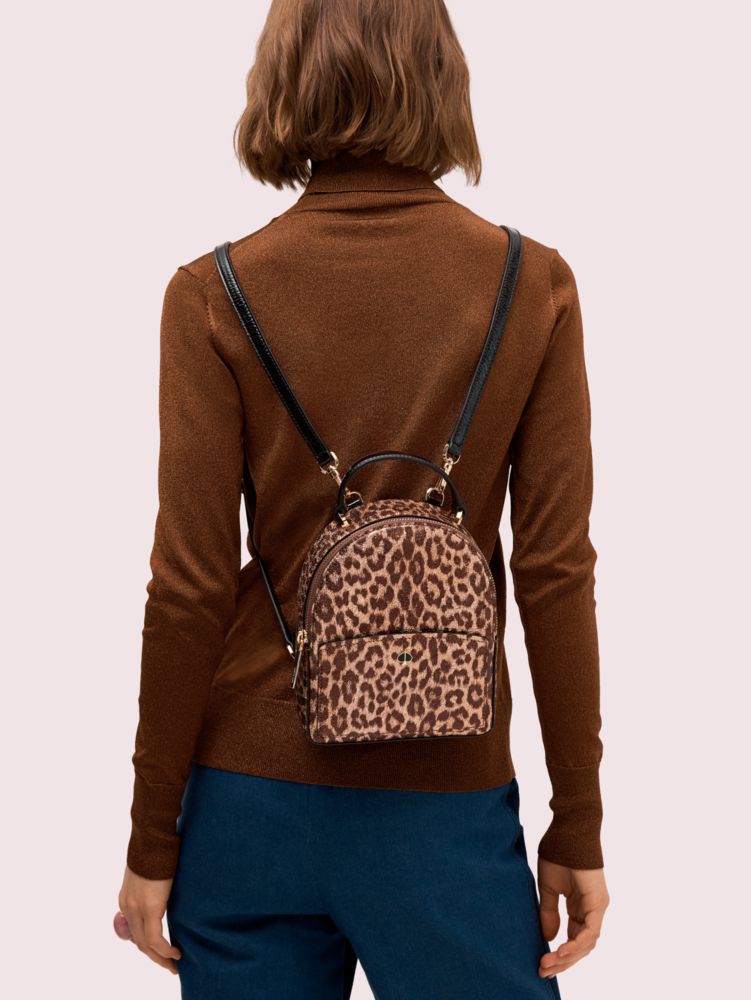 Amelia Metallic Leopard Mini Convertible Backpack | Kate Spade New York