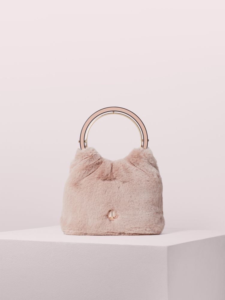 Women's dusty rose betty faux fur swag bag | Kate Spade New York Belgium