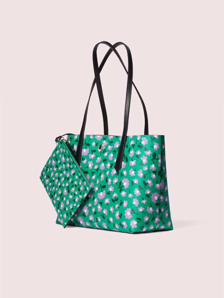 Molly Party Floral Small Tote, Mint Frosting, Product