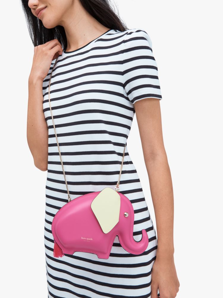 Tiny Elephant Crossbody, Shocking Magenta, Product