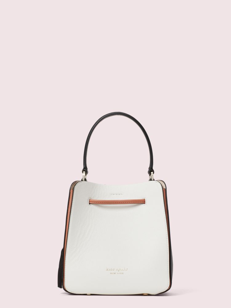 small white bucket bag