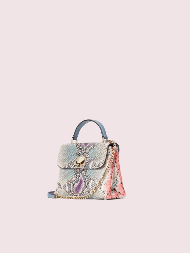 Romy Python-embossed Mini Top-handle Bag, Purple Multi, Product