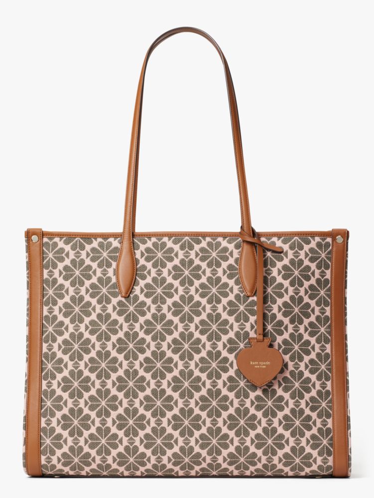 Spade Flower Jacquard Market Large Tote, Pink Multi, ProductTile