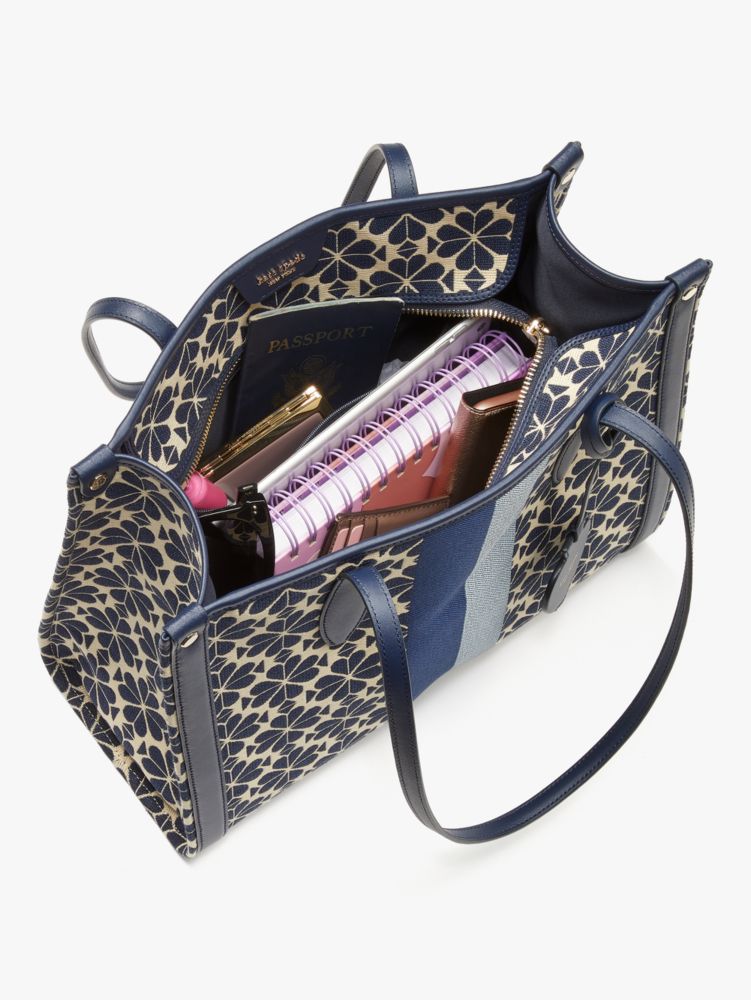 MileagePlus Merchandise Awards. Kate Spade Flower Jacquard Stripe Market  Medium Tote - Natural