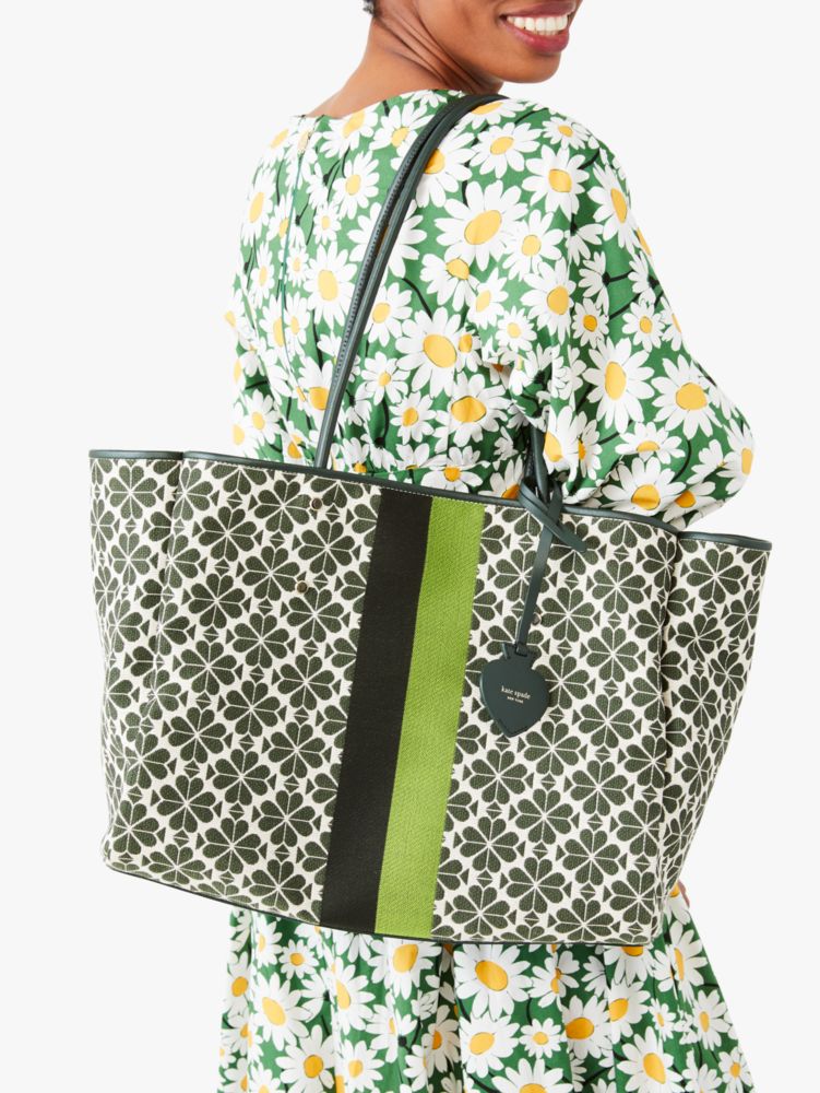 Spade Flower Everything Tote Bag,aus Jacquard mit Streifen, gro&szlig;, , rr_productgrid