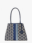 spade flower jacquard everything stripe large tote, , s7productThumbnail