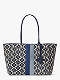 spade flower jacquard everything stripe large tote, , s7productThumbnail