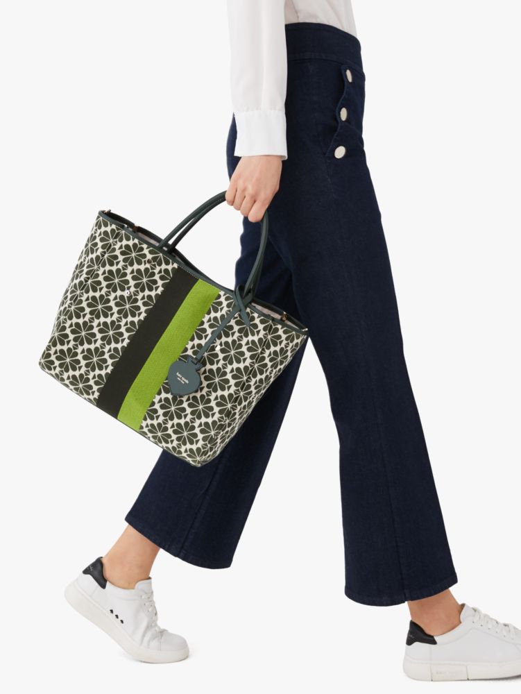 Buy Kate Spade Tote Bags Canada - Spade Flower Jacquard Stripe Everything  Medium Womens Green Multicolor