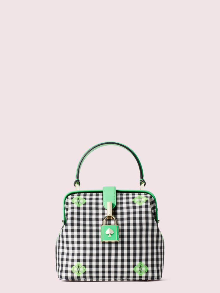 Remedy Gingham Small Top-handle Bag, Mint Frosting, ProductTile