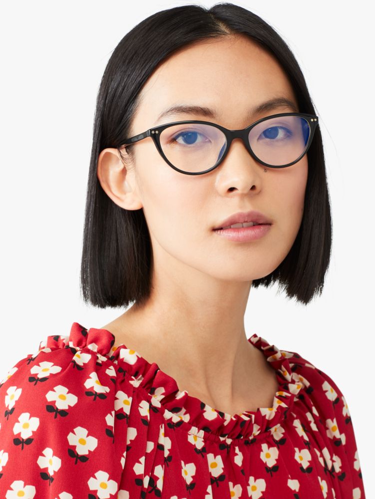 Kate Spade Roanne Readers With Blue-light Filters In Black/glitter