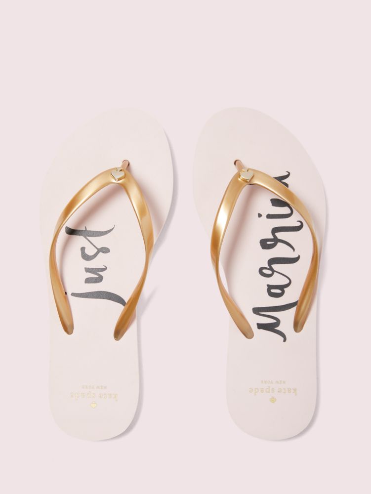 just married flip flops kate spade