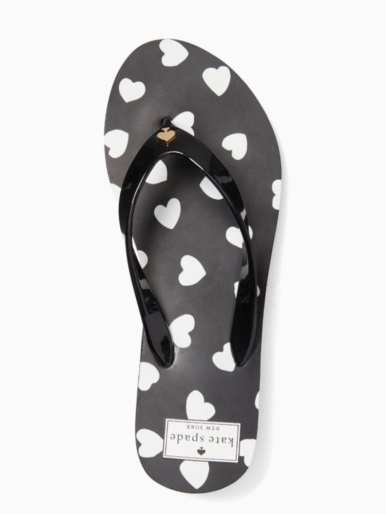 kate spade black and white flip flops