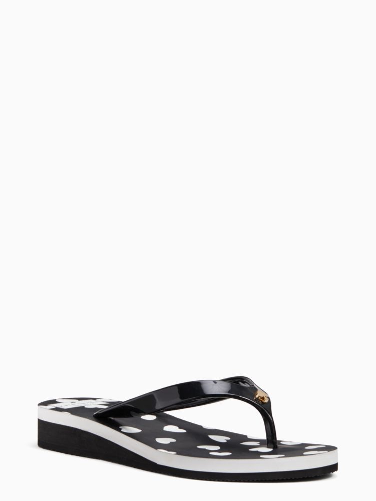 kate spade black and white flip flops