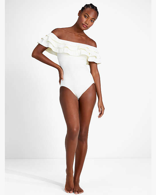 Palm Beach Ruffle Off The Shoulder One Piece | Kate Spade New York