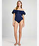 Palm Beach Ruffle Off-the-shoulder One-piece, Blazer Blue, ProductTile