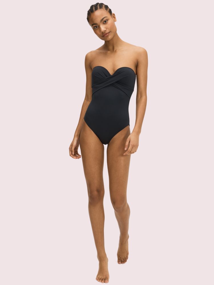 Palm Beach Molded Cup Bandeau One Piece | Kate Spade New York