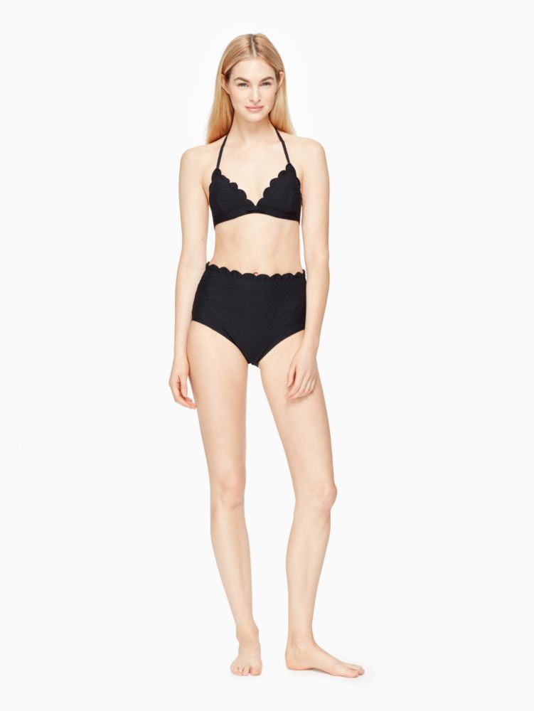 Marina Piccola Triangle Bikini Top, Black / Glitter, Product