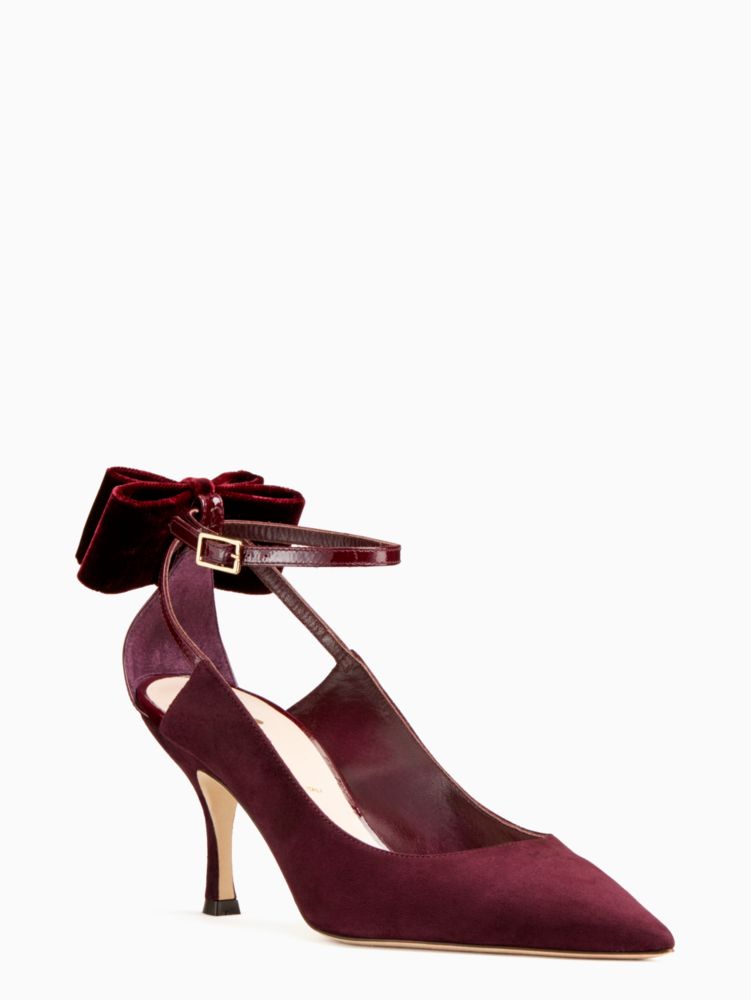 burgundy small heels