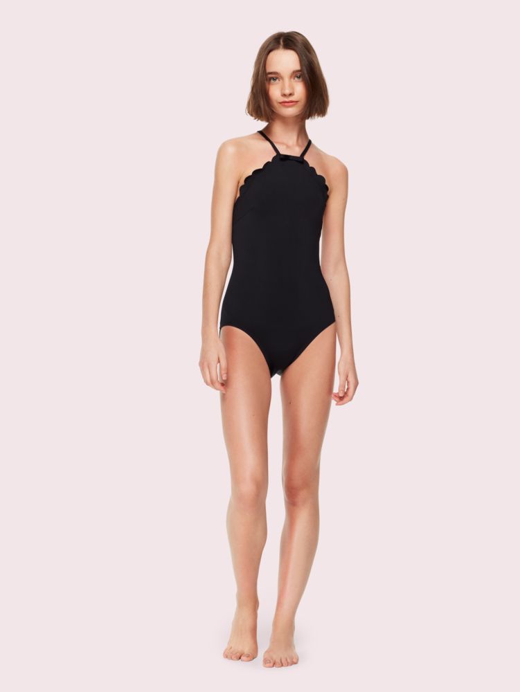Women's black marina piccola high neck one-piece swimsuit | Kate Spade New  York NL