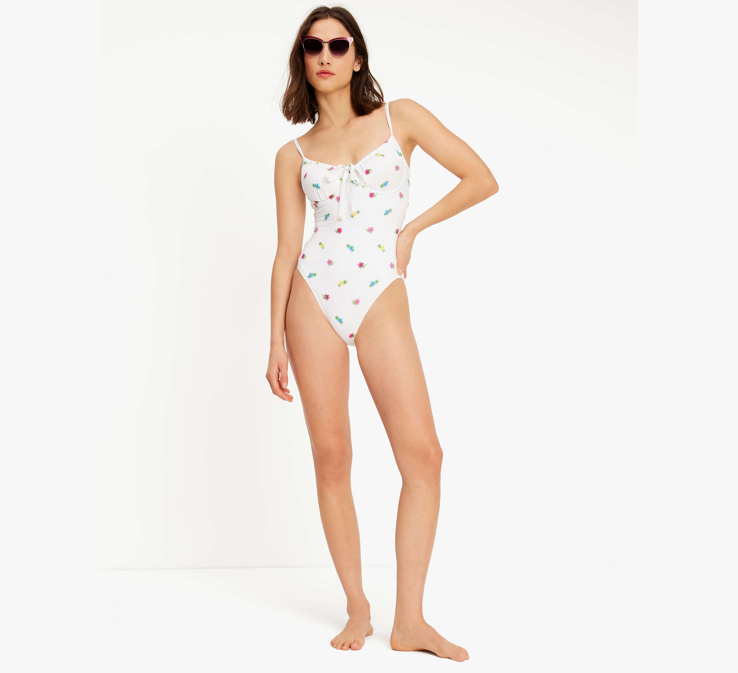 Shop Kate Spade Sea Garden Embroidered One-piece In White