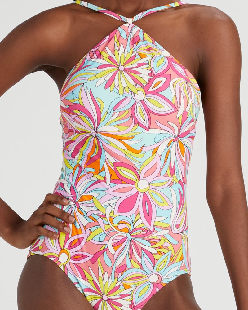 Kate Spade Anemone Floral Halter One-piece. 3