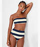 Awning Stripe Bandeau Bikini Top, Rich Navy Multi, ProductTile