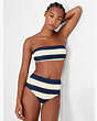 Awning Stripe Bandeau Bikini Top, Rich Navy Multi, Product