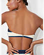 Awning Stripe Bandeau Bikini Top, Rich Navy Multi, Product