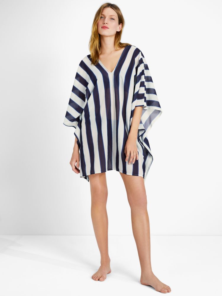 Awning Stripe Cover Up Caftan, Rich Navy Multi, Product