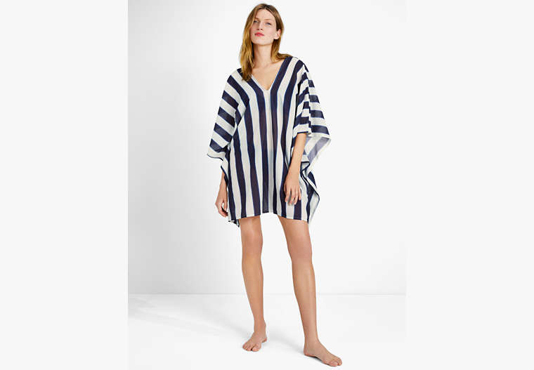 Awning Stripe Cover-up Caftan, Rich Navy Multi, Product
