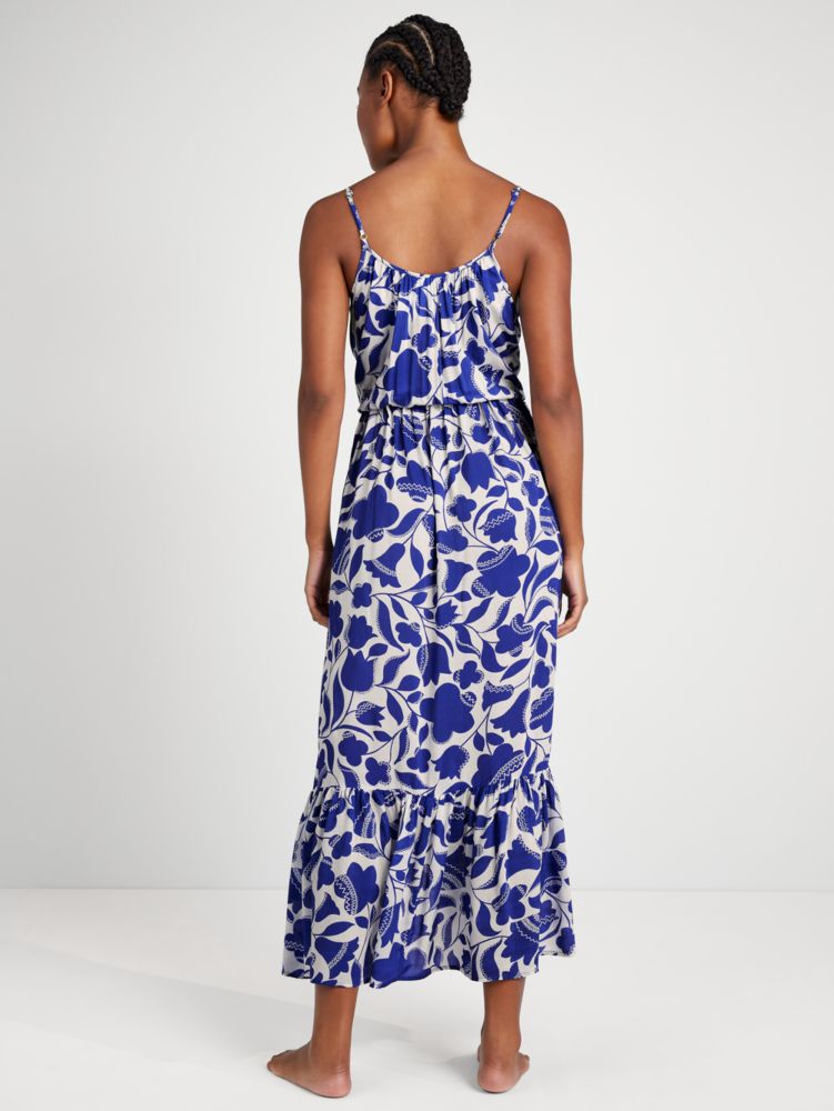 Zigzag Floral Cover Up Maxi Dress, DENIM, Product