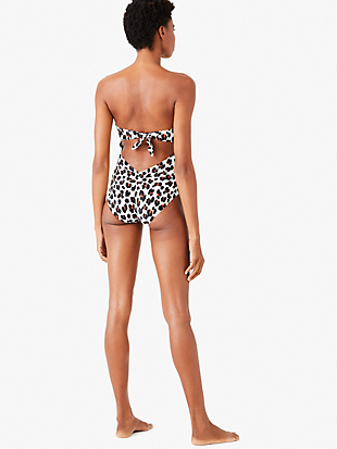 fiji feline molded-cup bandeau one-piece by kate spade new york hover view